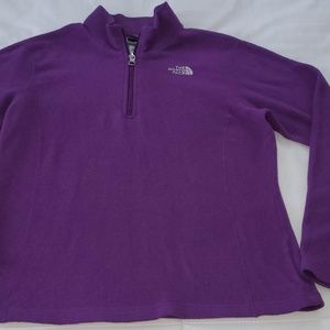 North Face Girls Purple 3/4 Zip Pullover Large 14/16
